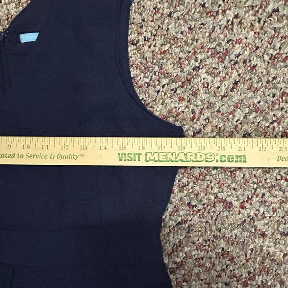 J. McLaughlin Estrella Navy V-Neck Sleeveless Midi Sheath Dress Size 10 - Picture 13 of 15